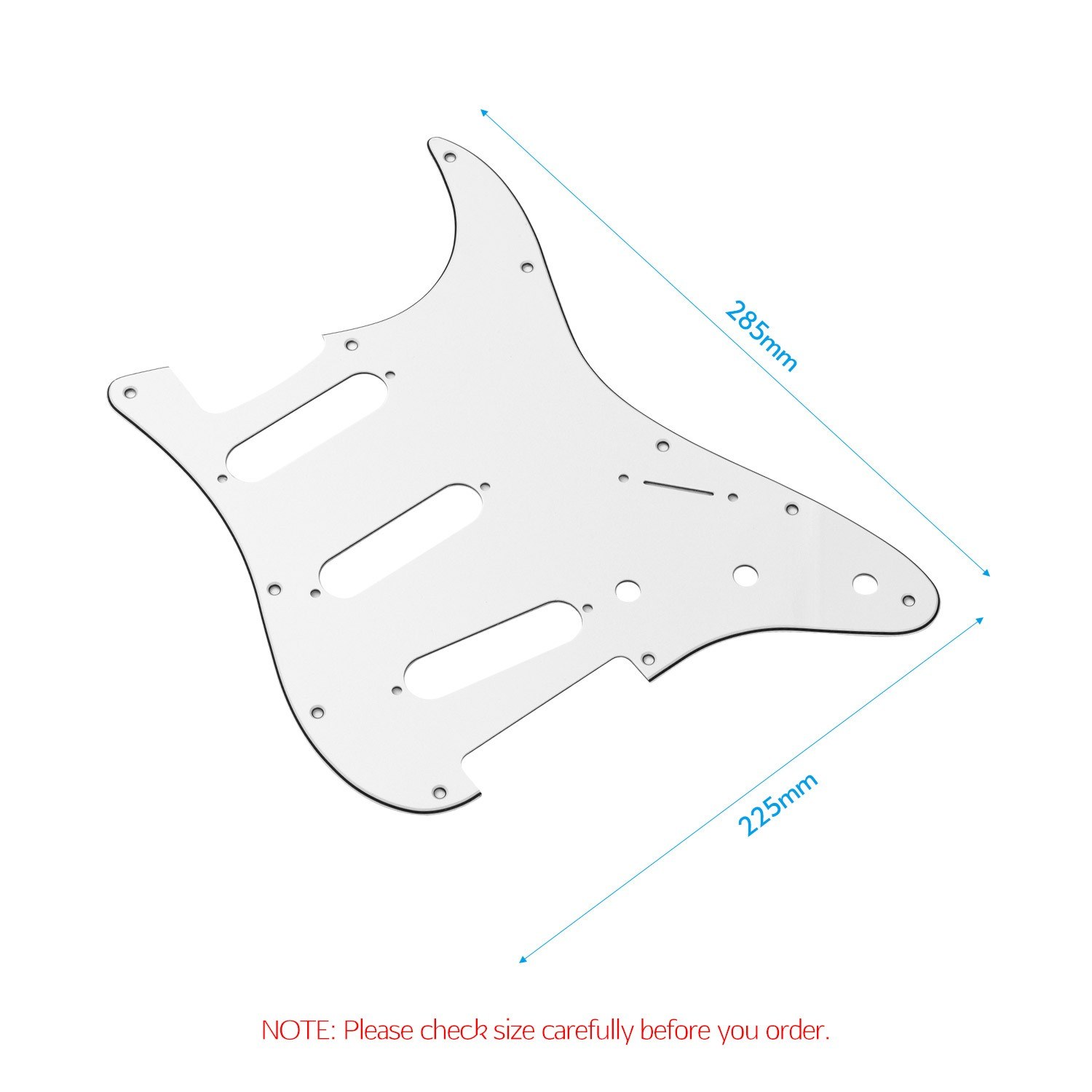 Standard 11 Hole Guitar Pickguard 3 Ply Panels Pickguard with Screws for ST Guitar