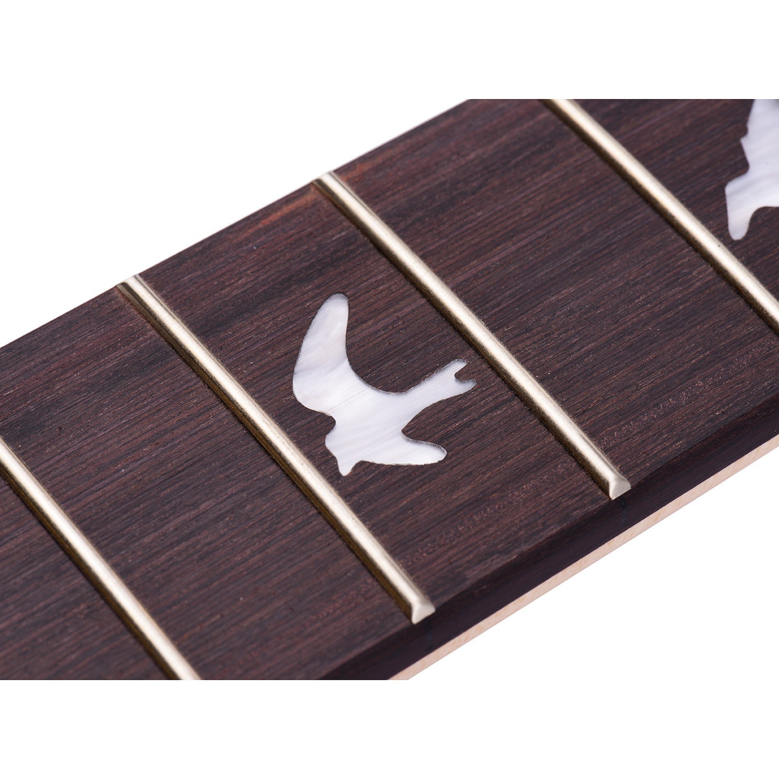 Universal Unfinished Electric Guitar Neck Maple Wood 22 Frets Fingerboard with White Birds Inlay Replacement for LP ST Electric Guitar