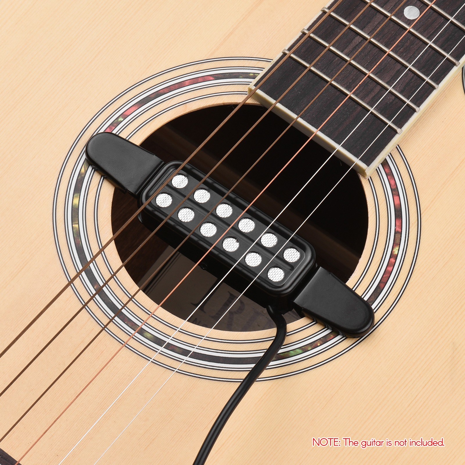 Acoustic Guitar Pickup Clip-on Guitar Pick Up Transducer Instrument Pick-up with 1/4 Inch Connector 2.9 Meters Cable