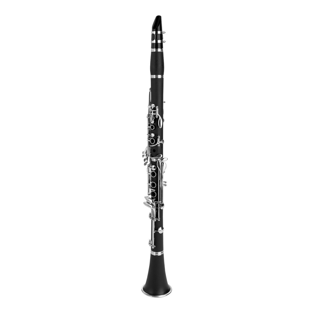 Black Clarinet ABS 17 Key bB Flat Soprano Clarinet with Cleaning Cloth Gloves Reed Screwdriver Case Woodwind Instrument