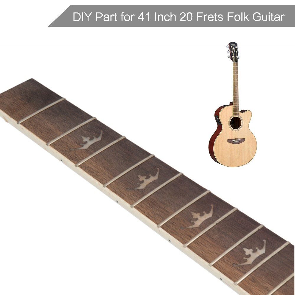 41 Inch 20 Frets Acoustic Folk Guitar Fretboard with Dot Pattern Inlay Guitar Fretboard DIY Replacement Guitar Neck Rosewood