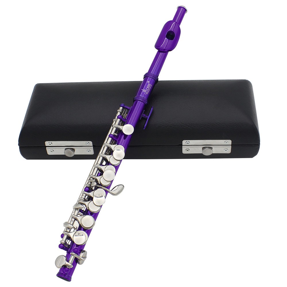 Piccolo Ottavino Half-size Flute Plated C Key Cupronickel with Cork Grease Cleaning Cloth Screwdriver Padded Box