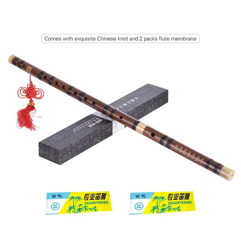 Pluggable Bitter Bamboo Flute Dizi Traditional Handmade Chinese Musical Woodwind Instrument Key of D Study Level Professional Performance