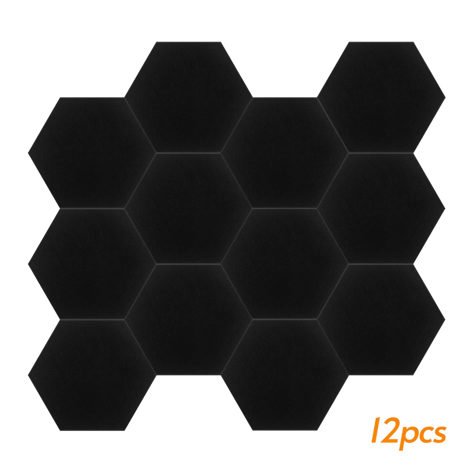 12pcs 14*13*0.4in Acoustic Panels Hexagon Design Polyester Fiber Material Sound & Heat Insulation Soundproof Sound Absorbing Panel Wall Deadening