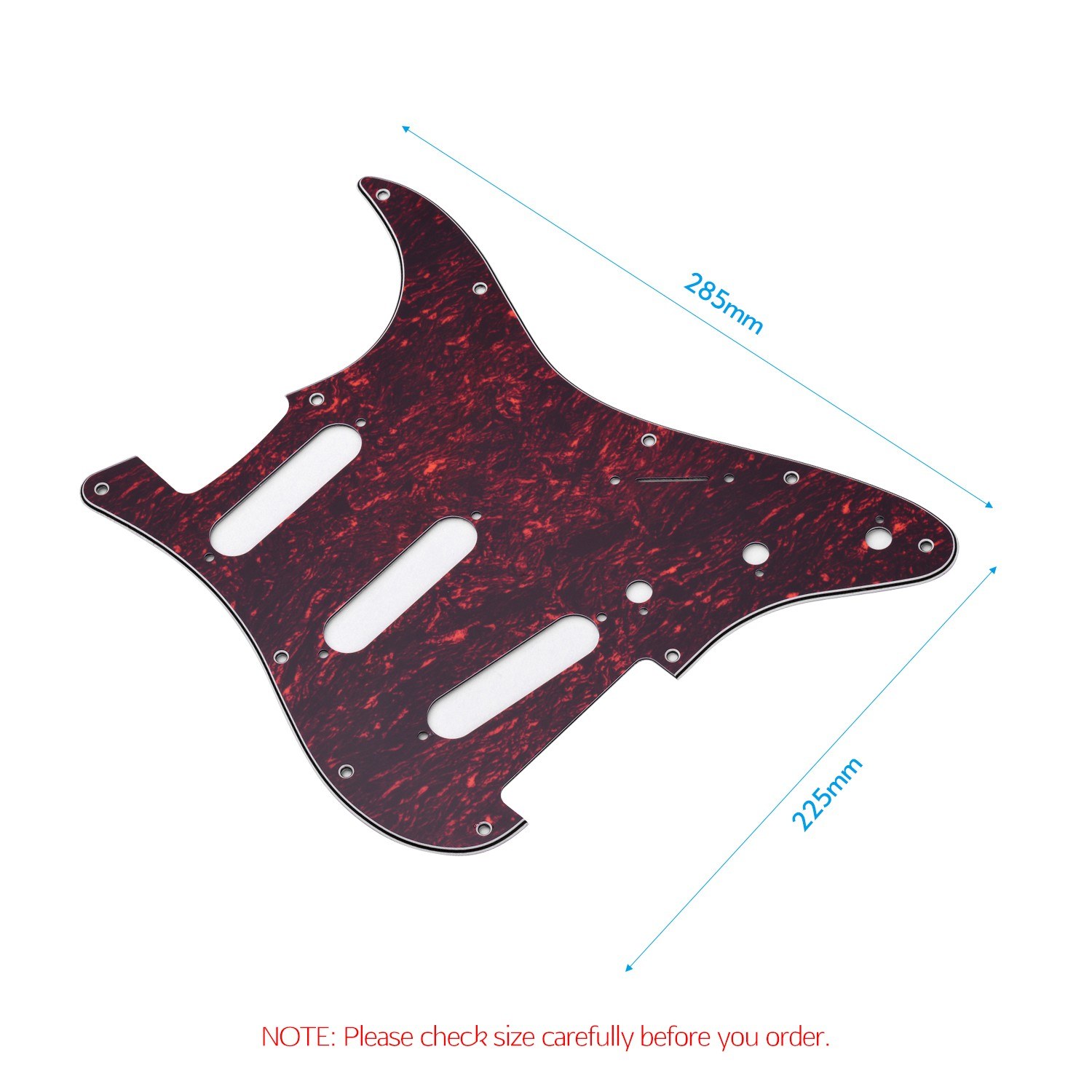 Standard 11 Hole Guitar Pickguard 3 Ply Panels Pickguard with Screws for ST Guitar