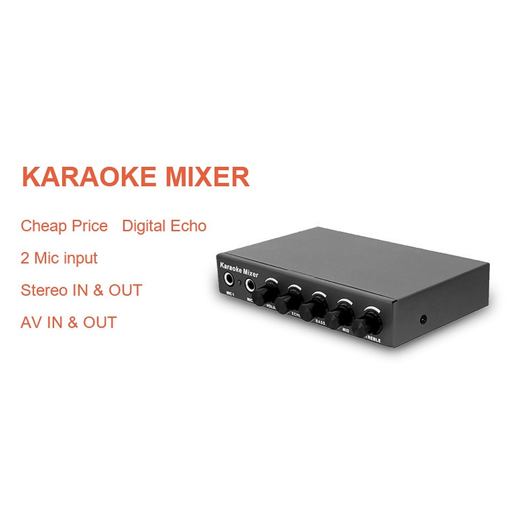 Microphone Audio Mixer for KTV/Meeting/Party/Outdoor Activities Compatible with Computer/Home Audio System/Speaker/Mobile Phone