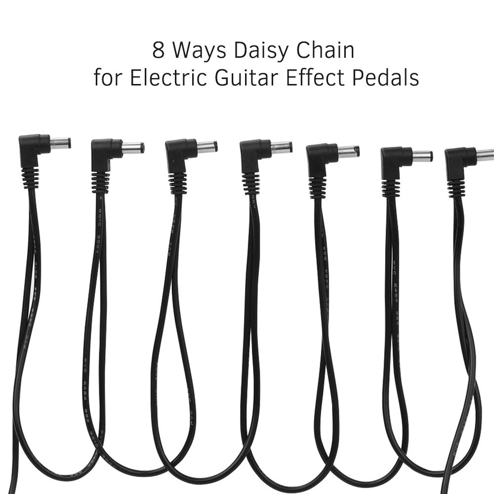 8 Ways Right Angle Daisy Chain Power Line Cable 18V 2A for Guitar Effects Pedals Power Supply