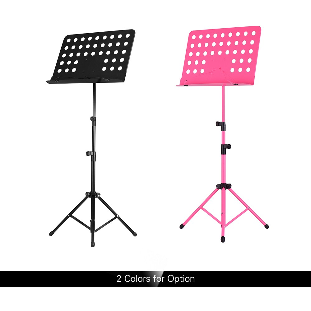 Portable Metal Music Stand Detachable Musical Instruments for Piano Violin Guitar Sheet Music Black