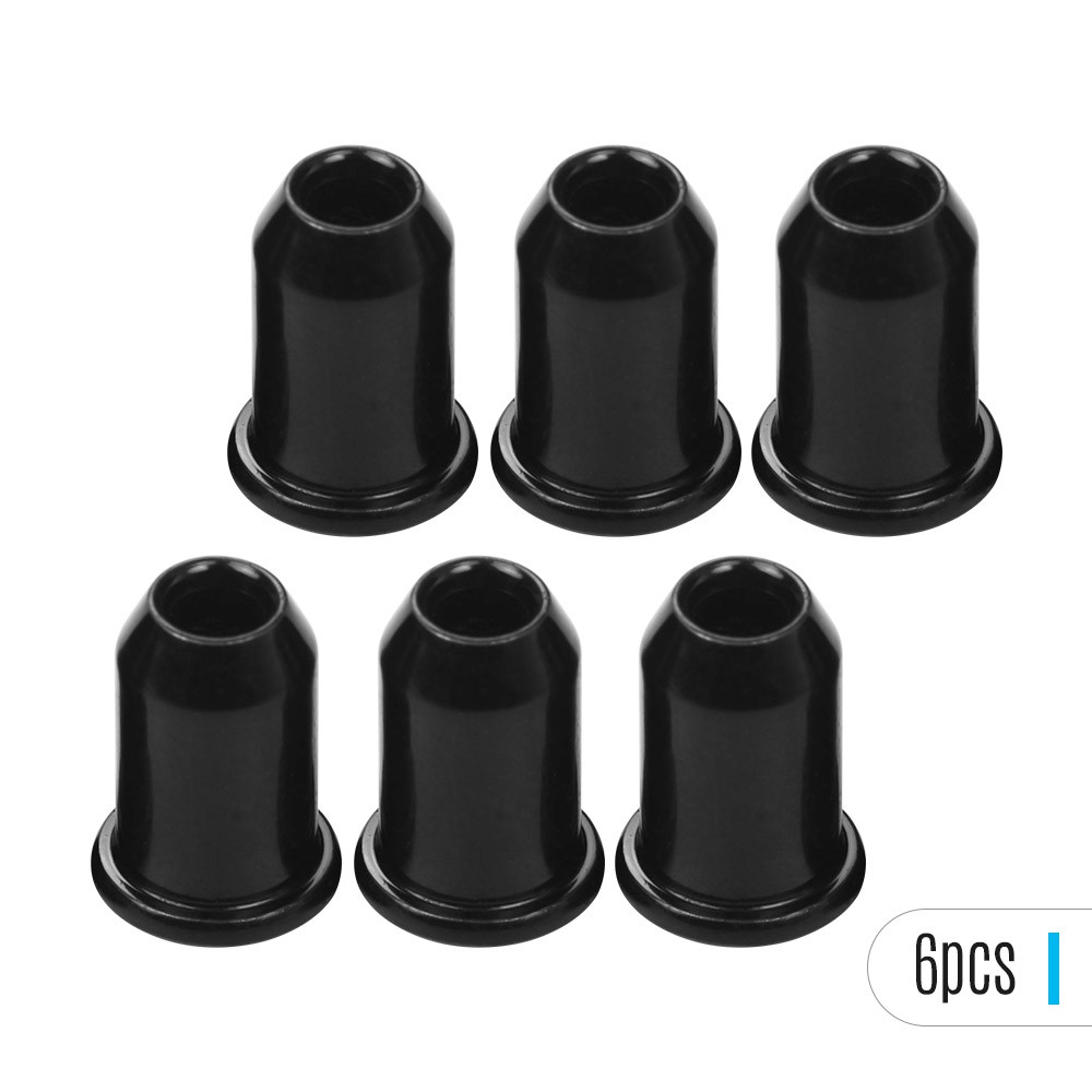 String-Through Body String Ferrules Bullet Shape Metal Hardware Parts for Electric Guitars Set of 6PCS Black