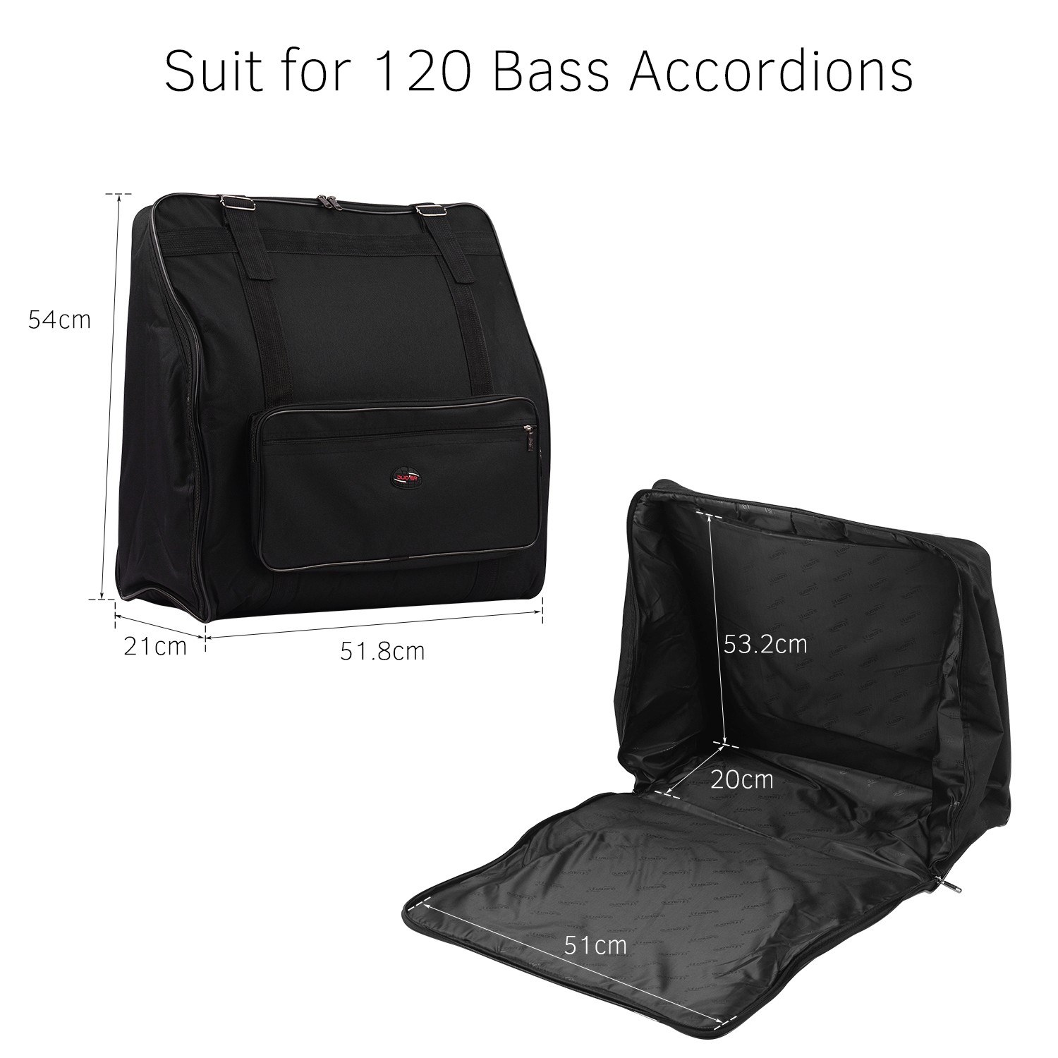 Accordion Case Gig Bag Backpack with Anti-Collision Interlayer for 120 Bass Accordions Musical Keyboard Accessories