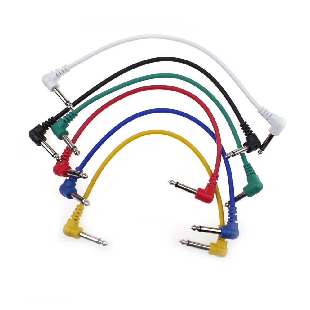 6 Colors Electric Guitar Effect Patch Cable Wire Audio Connection Cable Cord 1/4 Inch TS Male Plug 30cm