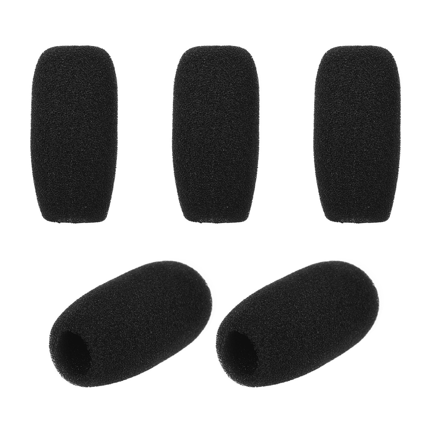 Mini Microphone Windscreens Mic Foam Covers for Lapel Lavalier Headset Microphone Black, Pack of 5pcs