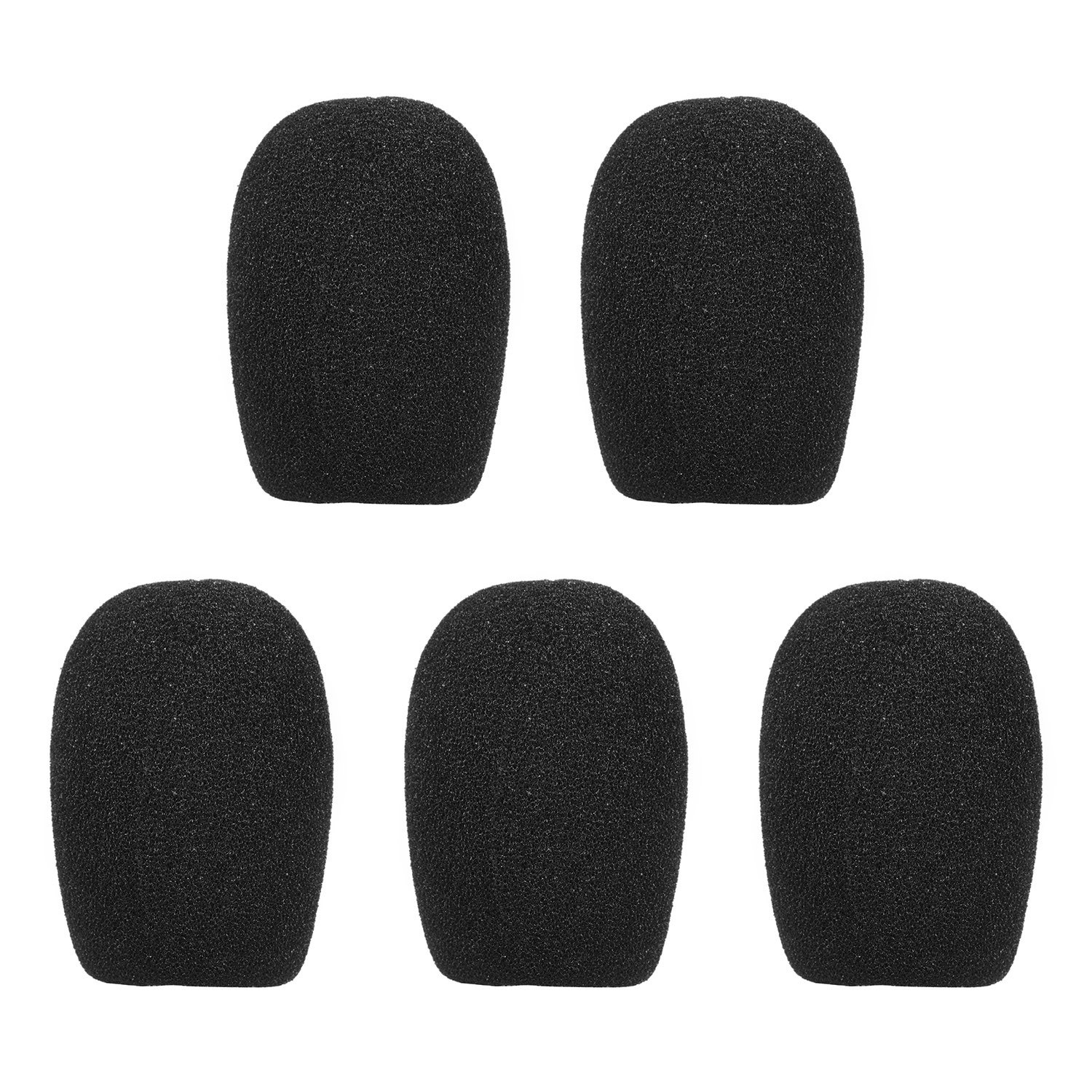 Mini Microphone Windscreens Mic Foam Covers for Lapel Lavalier Headset Microphone Black, Pack of 5pcs