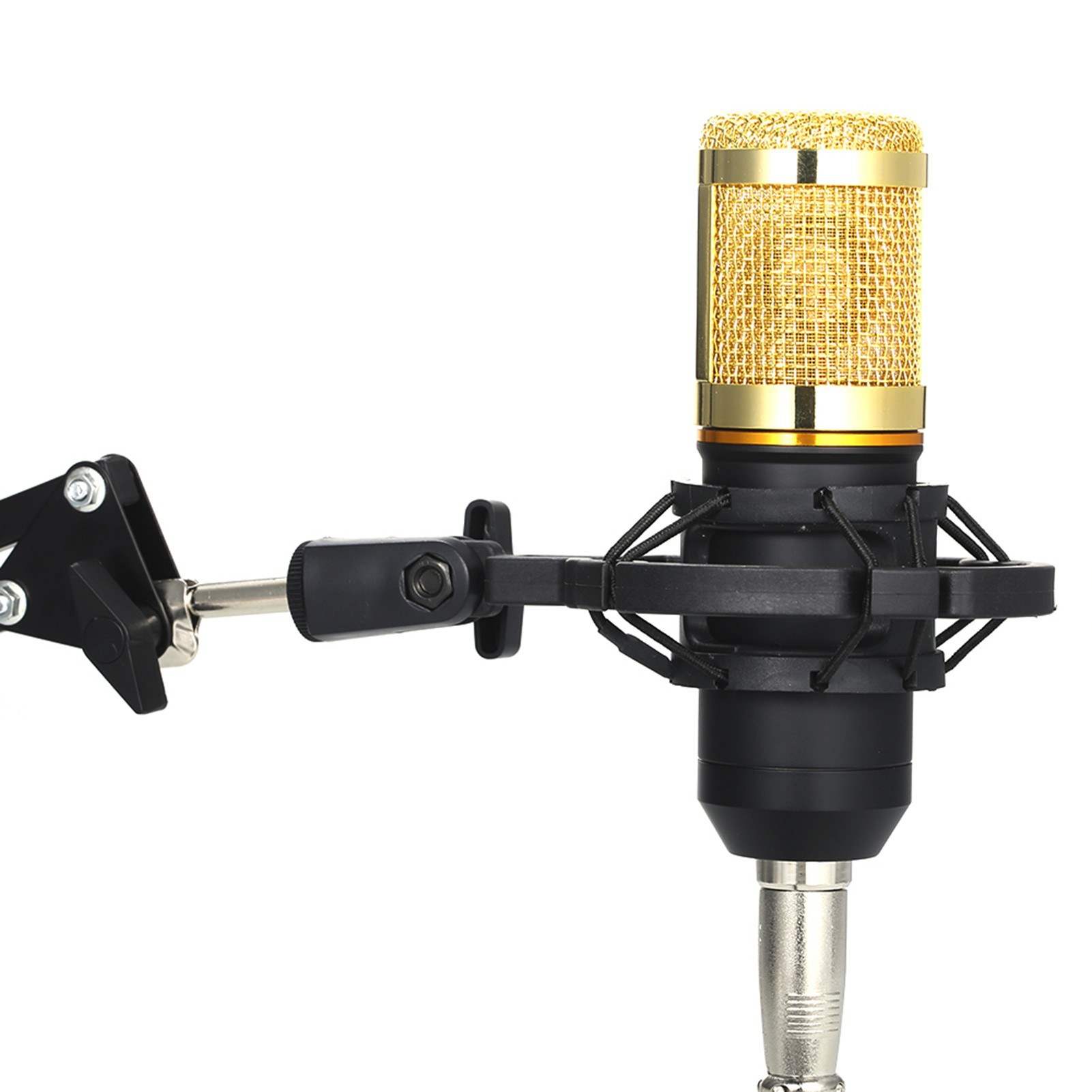 Multifunctional Live Sound Card & BM800 Suspension Microphone Kit Broadcasting Recording Condenser Microphone Set Intelligent Volume Adjustable Audio Mixer Sound Card