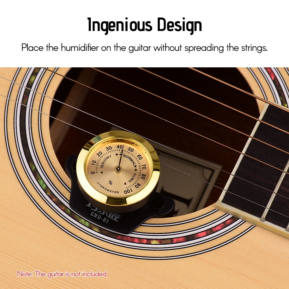 Universal Guitar Humidifier Portable Hygrometer ABS+Metal Material for Folk Guitar Classical Guitar All Acoustic Guitars