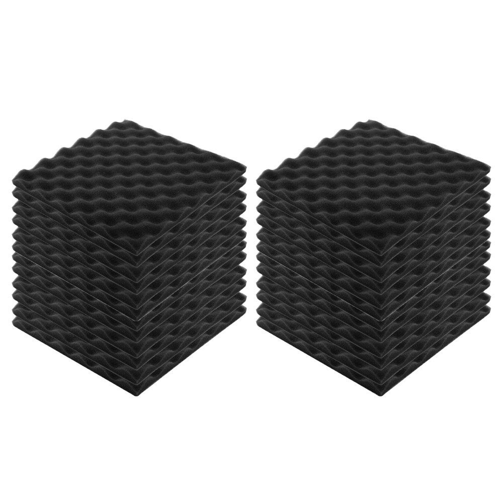 24pcs Recording Soundproof Foam Video Room Sound Noise Insulation Sponge Wall Deadening