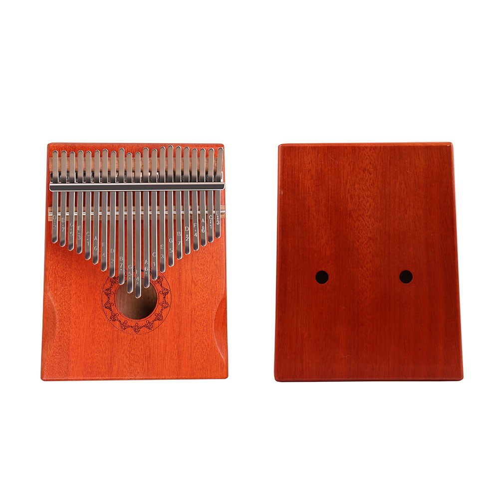 21-Key Portable Wooden Kalimba Thumb Piano Mbira with Carry Bag Tuning Hammer Cleaning Cloth Finger Protector Stickers Music Book for Music Lovers Beginners Students