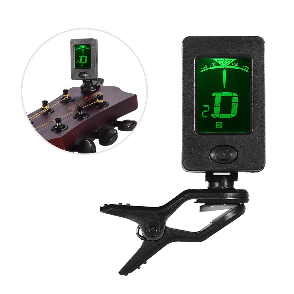 Mini Clip-On Tuner LCD Display Multifunctional Digital Tuners for Chromatic/ Guitar/ Bass/ Violin/ Ukulele