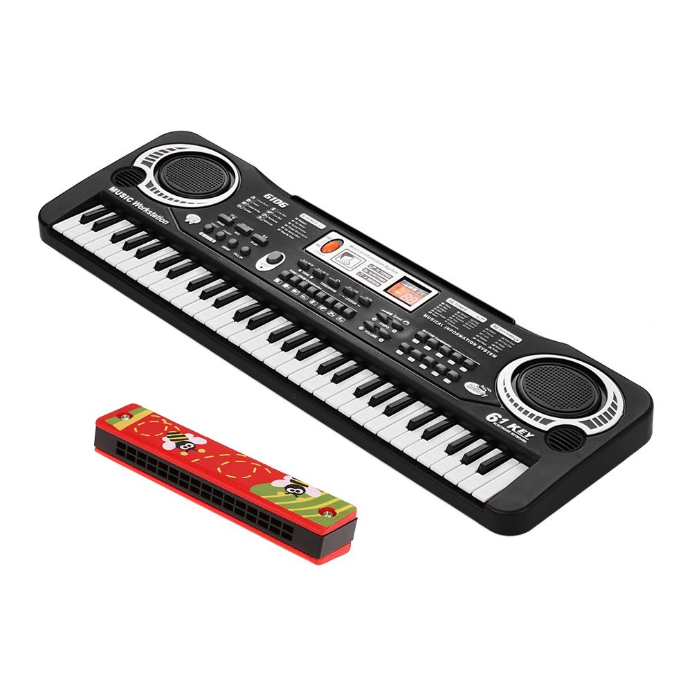 61 Keys Digital Electronic Piano Keyboard MIDI Output 128 Tones 128 Rhythms 14 Demo Songs Recording Programming Playback Tutorial with Sustain Pedal