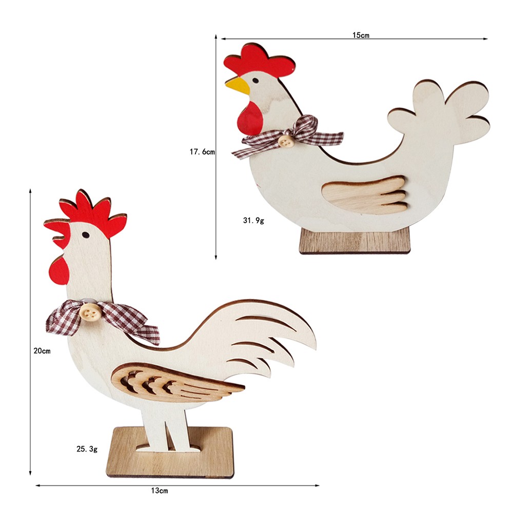 Wooden Rooster DIY Wooden Craft Home Office Table Decor Easter Party Ornament