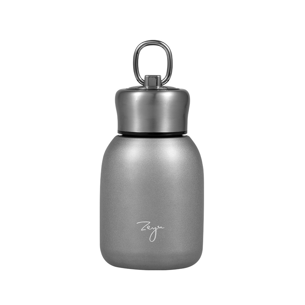 Water Bottle Stainless Steel Matte 300ml Vacuum Insulated Small Water Bottle for Kid Lid with Hook