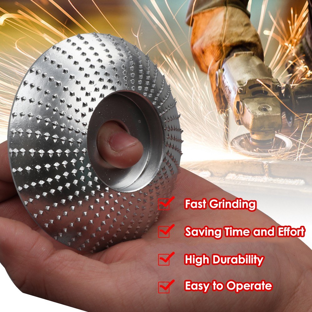 Wood Grinding Wheel Rotary Disc Carpenter Angle Grinder Wood Tungsten Carbide Grinding Wheel Shaping Disc for Woodworking Polishing Sculpture