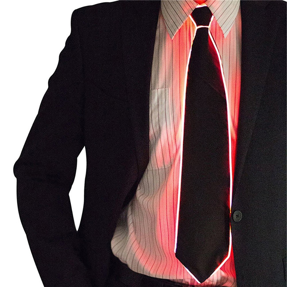 Wire Tie Flashing Cosplay LED Tie Costume Necktie Glowing DJ Bar Dance Carnival Party Masks Cool Props