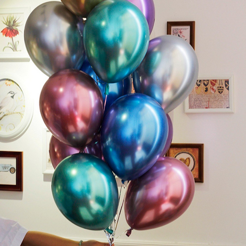 1Pc 12inch Glossy Metallic Latex Balloon Thick Inflatable Balloon Birthday Party Wedding Decor