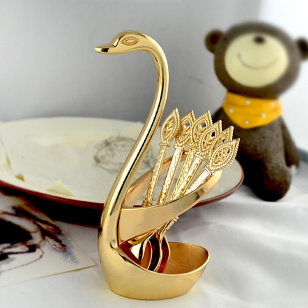 Swan Spoon Fork Holders Table Tableware for Coffee Spoons Forks Candle Zinc Alloy Cutlery Decor without Spoon or Forks