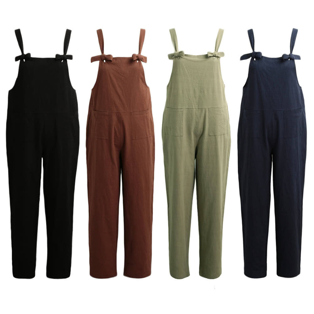 New Women Loose Jumpsuit Overalls Solid Sleeveless