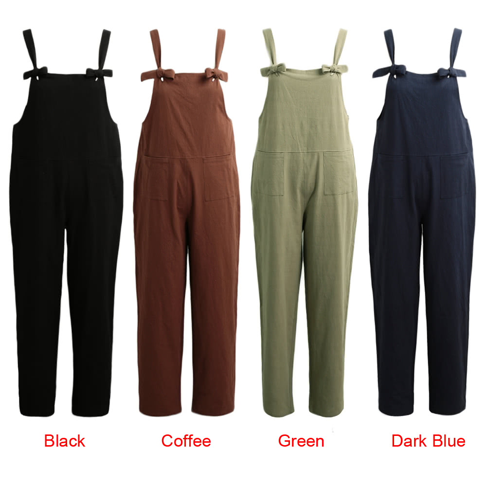 New Women Loose Jumpsuit Overalls Solid Sleeveless