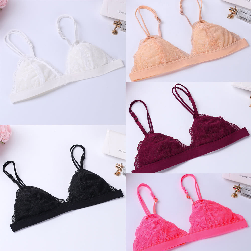 New Sexy Women Lace Gauze Bra Push Up 3/4 Cup