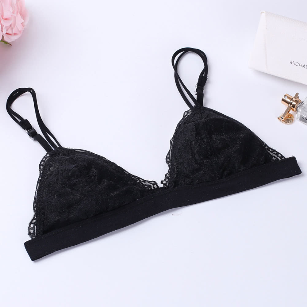 New Sexy Women Lace Gauze Bra Push Up 3/4 Cup