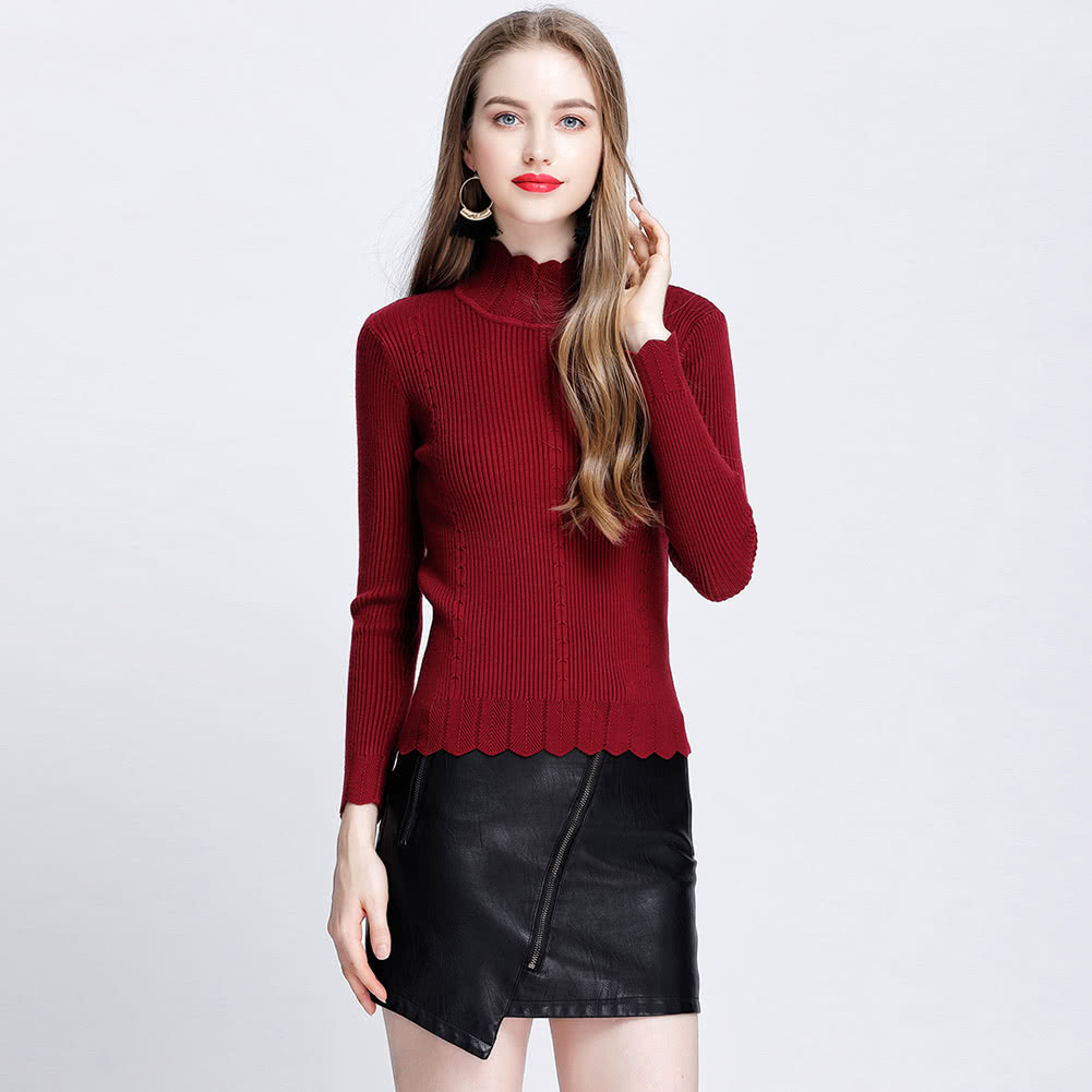 New Women Knit Sweater Pullover Jumper Turtleneck