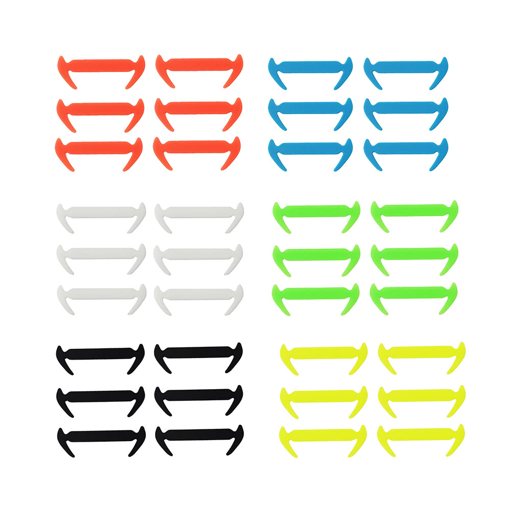 12Pcs Fashion Lazy Silicone Elastic Shoelace No