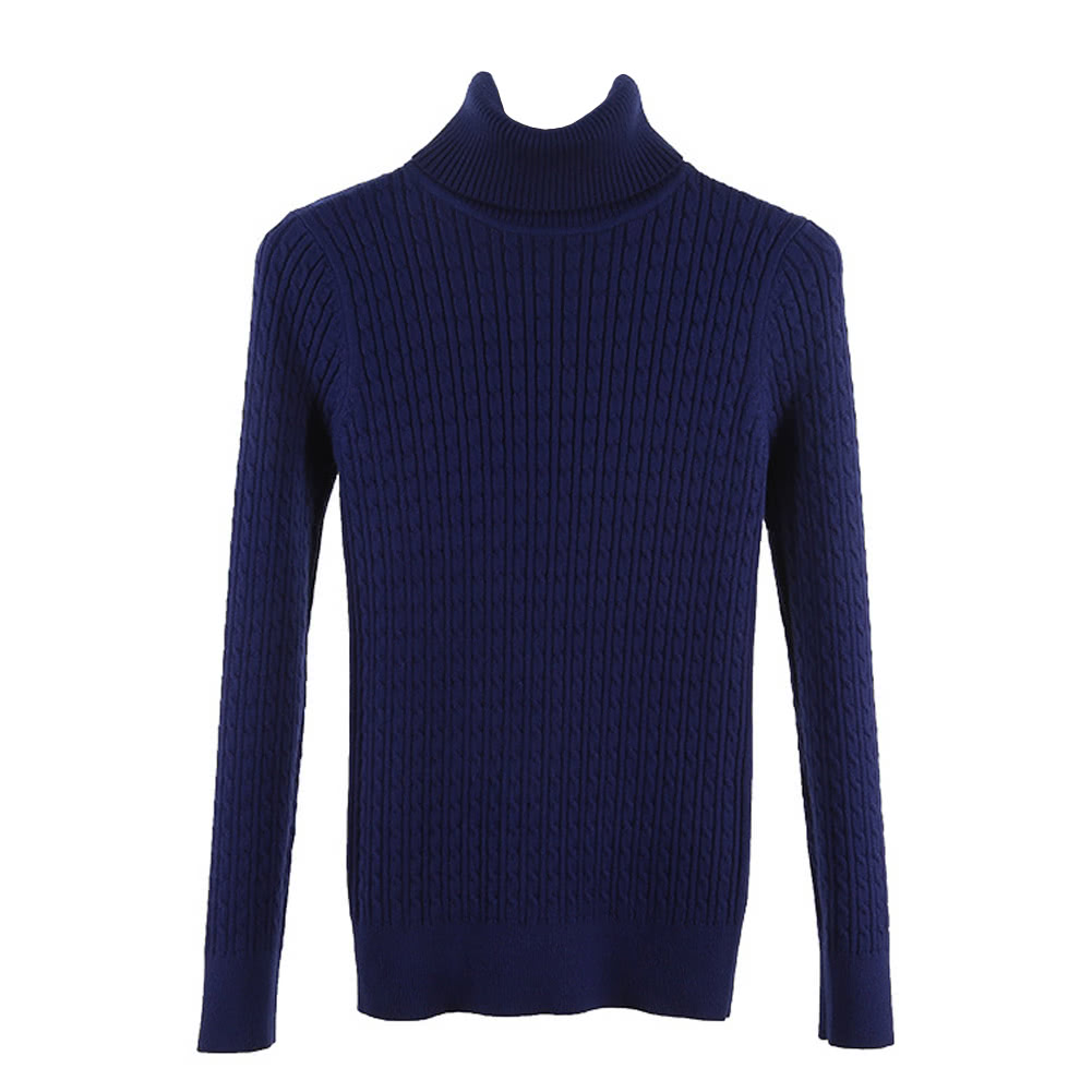 New Women Twist Knitted Sweater Solid Turtleneck