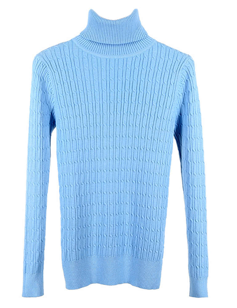 New Women Twist Knitted Sweater Solid Turtleneck