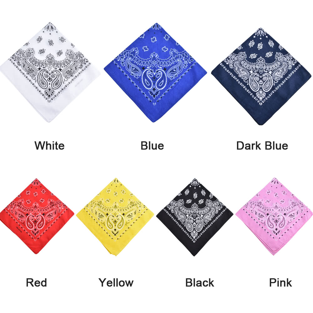 Men Women Square Scarf Paisley Bandana Hair Band