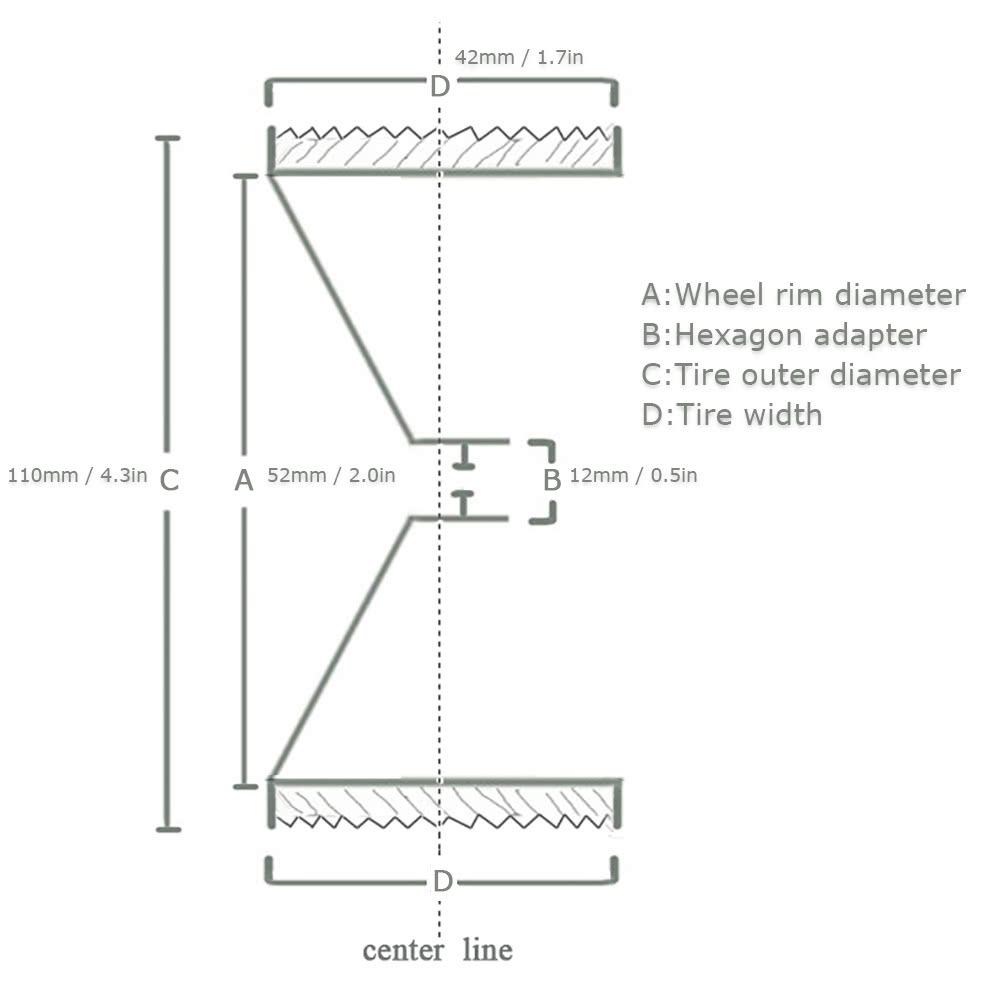 4Pcs AUSTAR AX-4020A 1.9 Inch 110mm 1/10 Rock