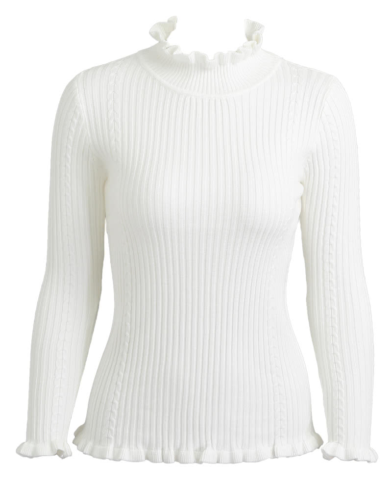 Women Ribbed Knitted Pullover Sweaters Turtle Neck