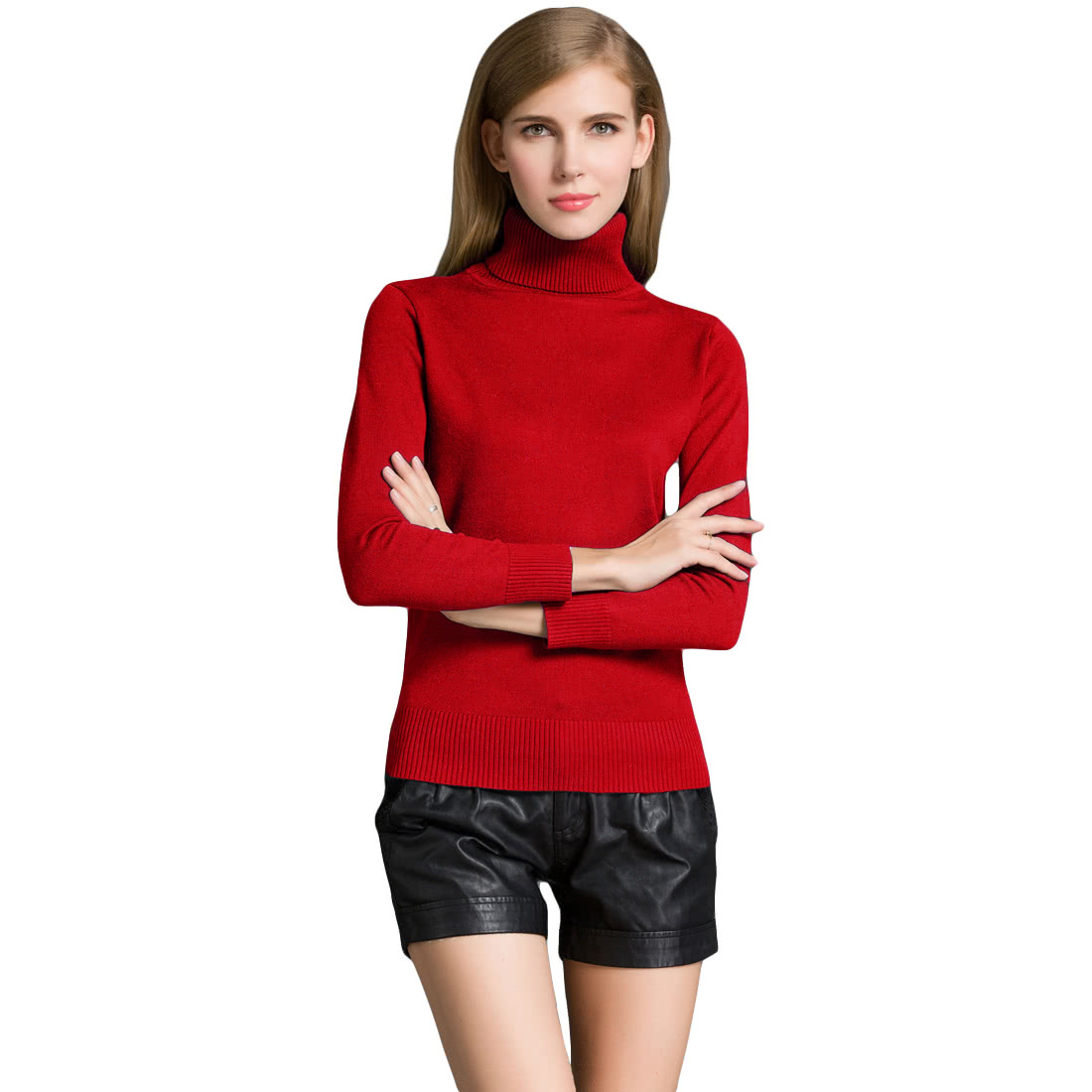 Fashion Winter Women Sweater Knitwear Turtle Neck