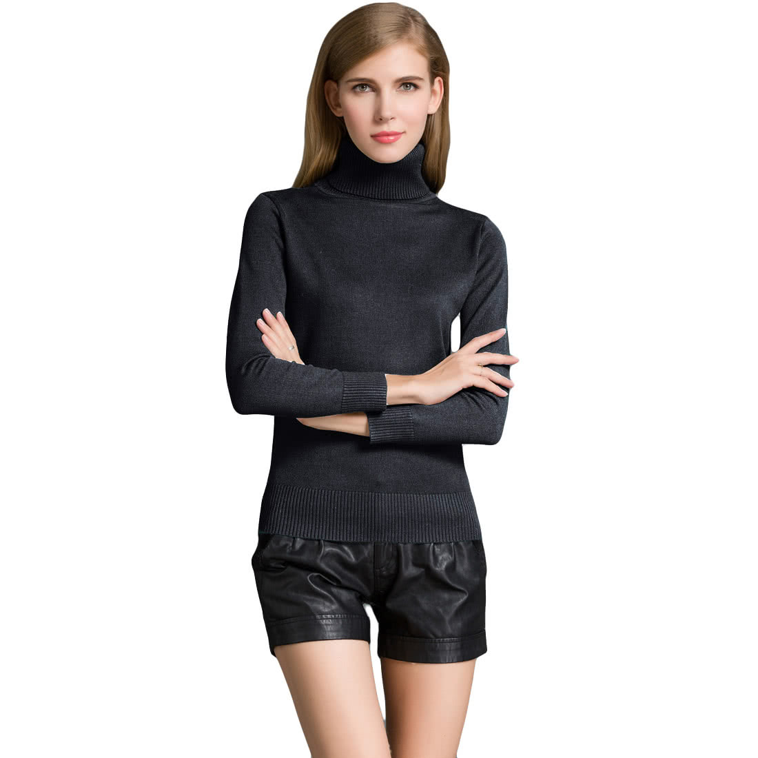 Fashion Winter Women Sweater Knitwear Turtle Neck