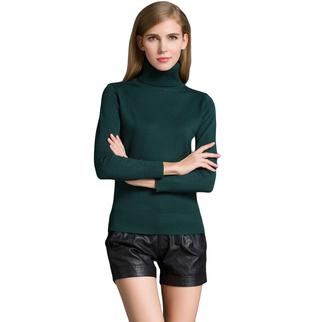 Fashion Winter Women Sweater Knitwear Turtle Neck