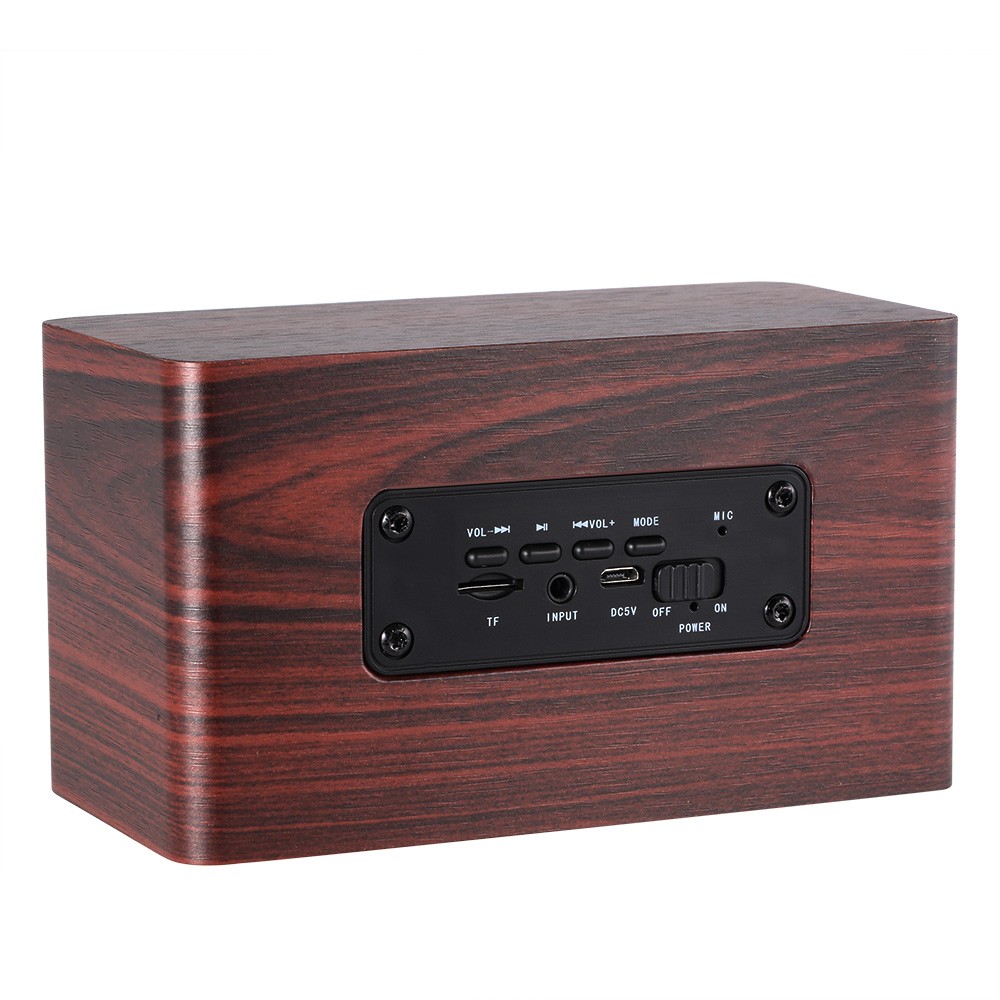 W5 Red Wood Grain Speaker Bluetooth 4.2  Dark