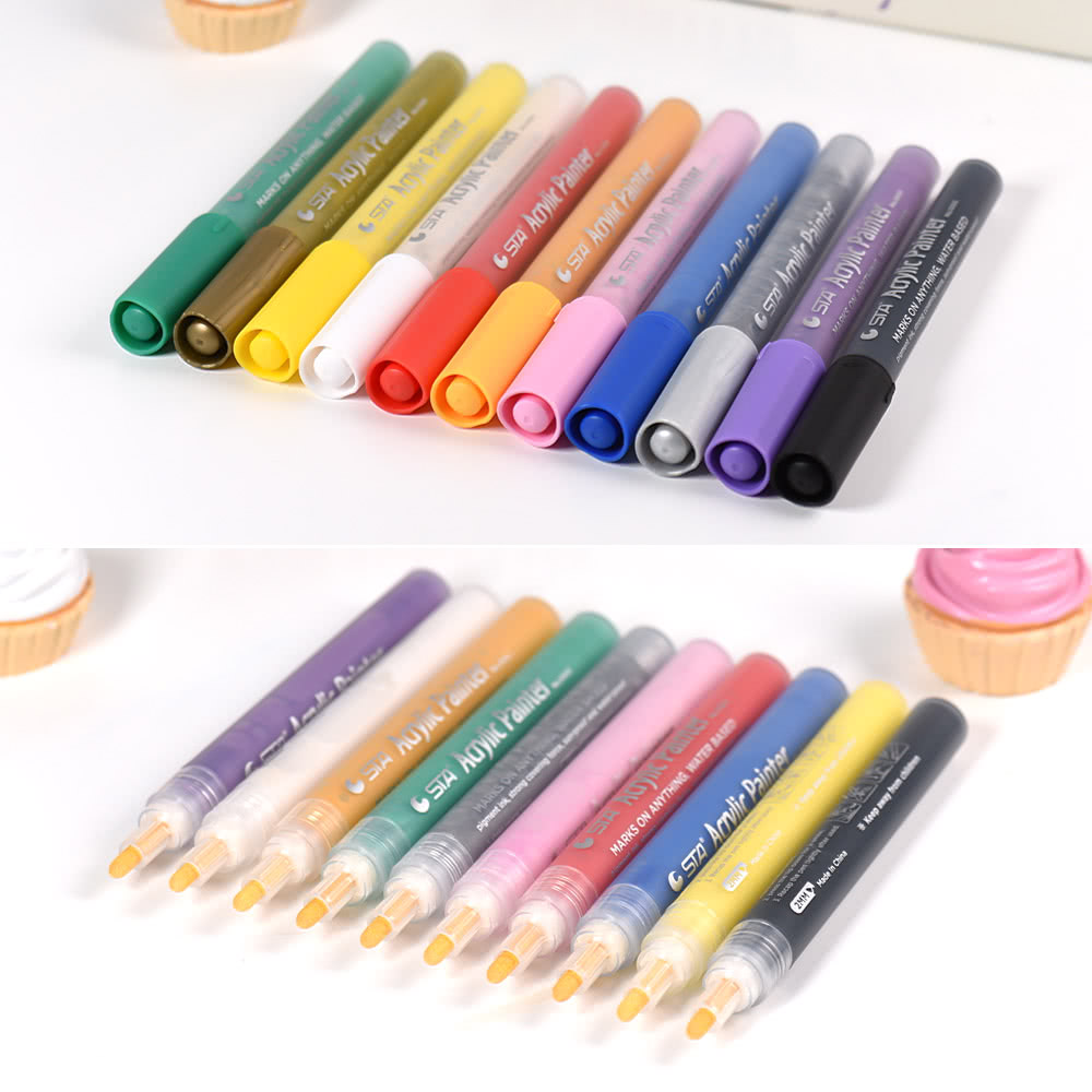 12 Colors Acrylic Painter Colorful Marker Marking