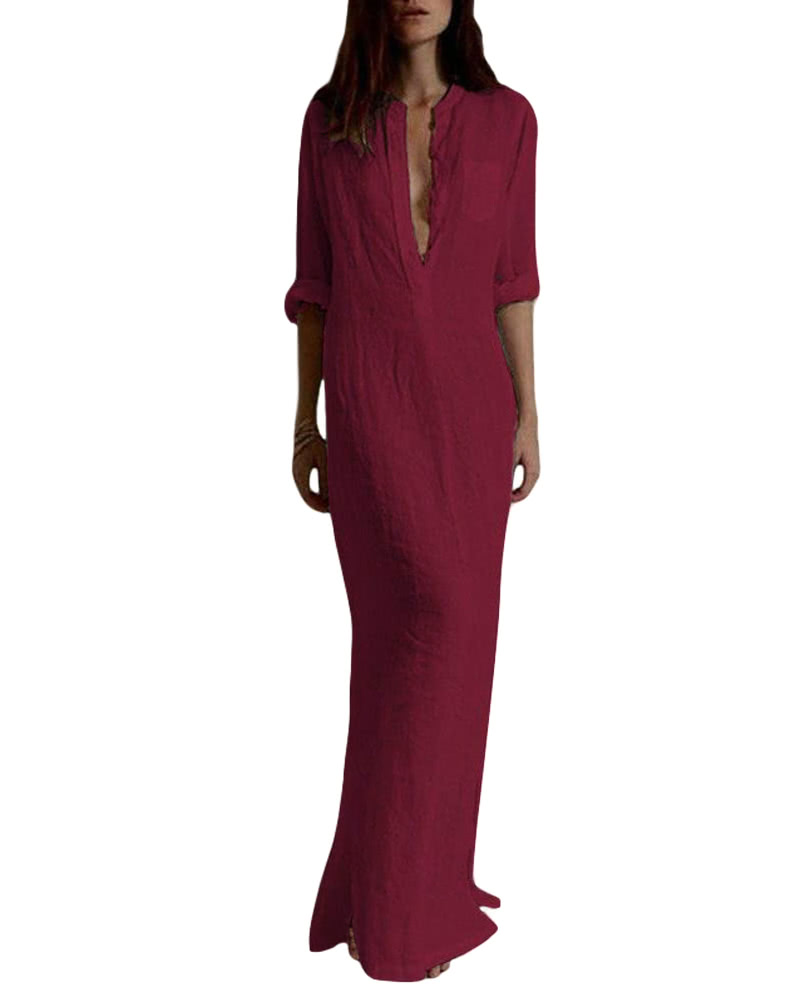 Women Retro Long Maxi Dress Elegant Sexy Ladies