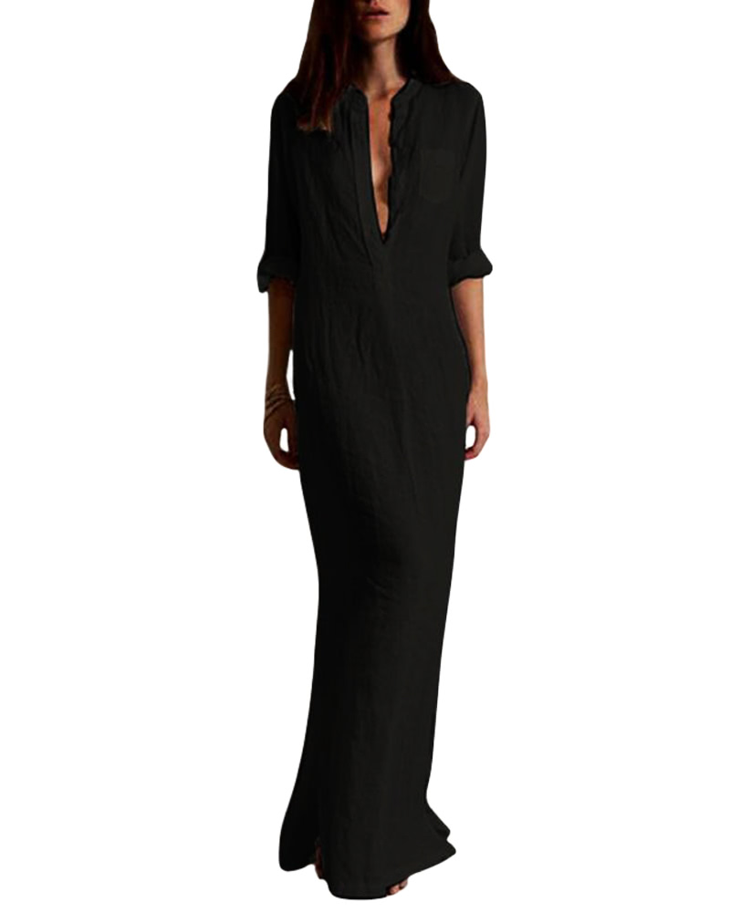 Women Retro Long Maxi Dress Elegant Sexy Ladies