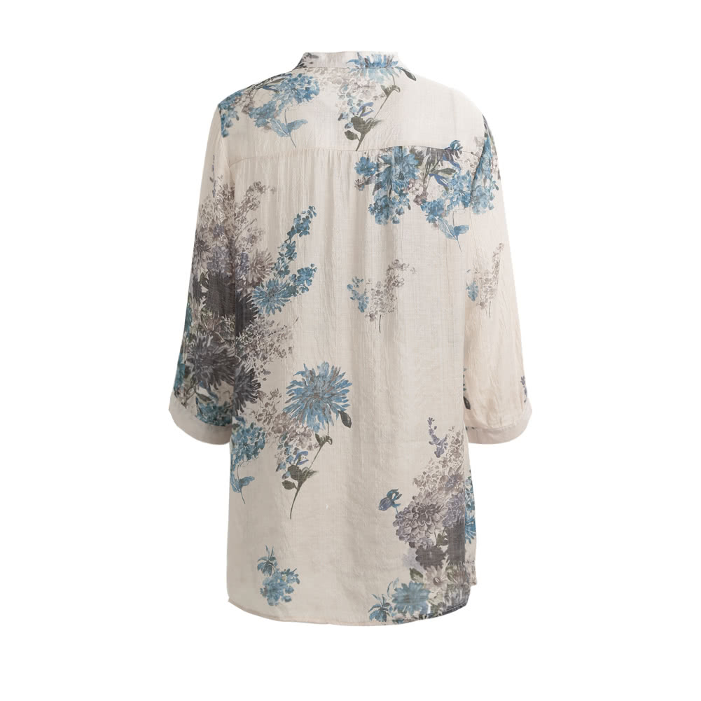 Spring Summer Women Vintage Floral Printed Blouse