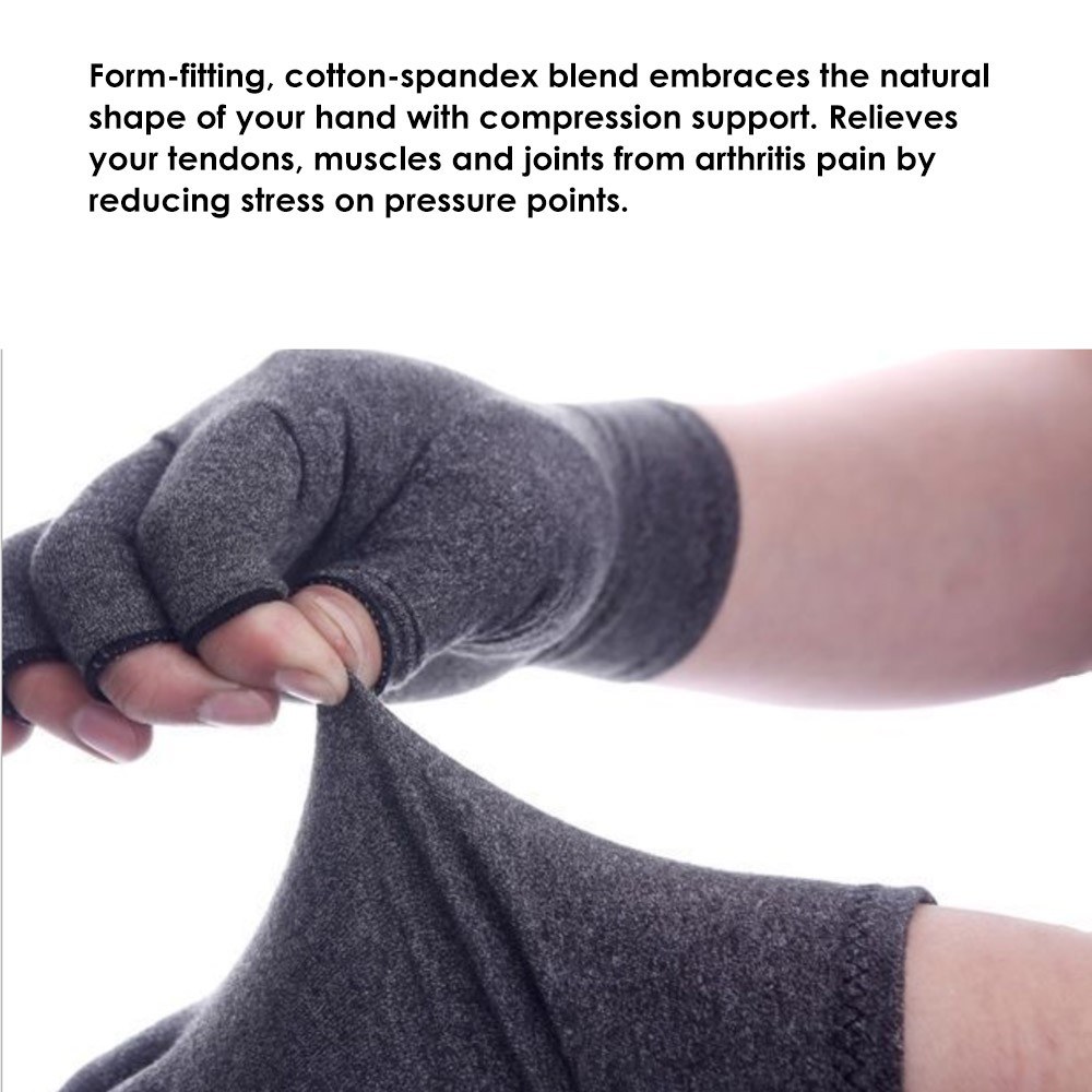 1 Pair Arthritis Gloves Unisex Arthritic Joint Pain Relief Hand Compression Gloves for Rheumatoid & Osteoarthritis