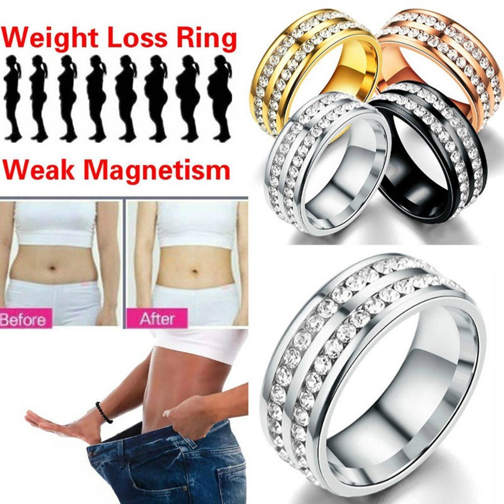 Healthcare Weight Loss Fat Burning Slimming Magnetic Ring Fully-Jewelled Health Care Finger Ring